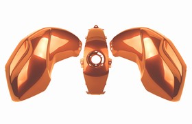 CACHA TANQUE + CACHA CENTRAL YAMAHA FZ16 NARANJA (3pcs) MTC [C80458]